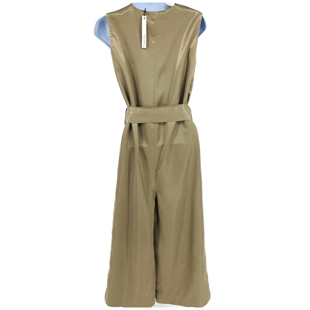 NWT Olive Gold Satin Crop Jumpsuit XSmall/Small - Picture 6 of 8